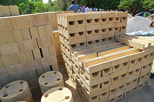 Compressed stabilized earth blocks used in Sri Lanka