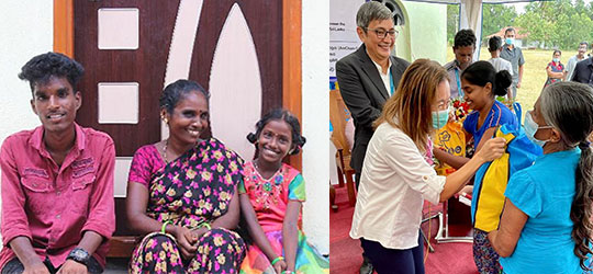 Malathi from India (left); US ambassador at Sri Lanka event